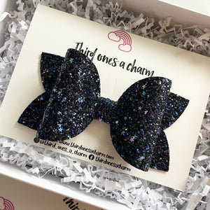 4.5 Inch Single Loop Holiday Glitter Bows