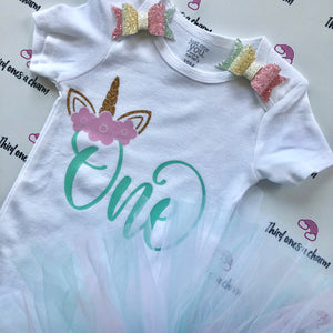 Custom Onesie & Tutu with Matching Bow Sets